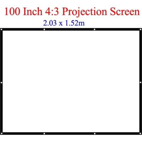 Low Price Best Quality 100 Inch Projection Screen 4:3 Fabric Screens Display For Video Projector Office School Party
