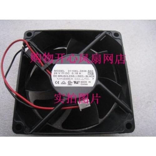 NMB-MAT 3110KL-05W-B60 TAB DC 24V 0.18A 2-Wire 80x80x25mm Server Cooling Fan