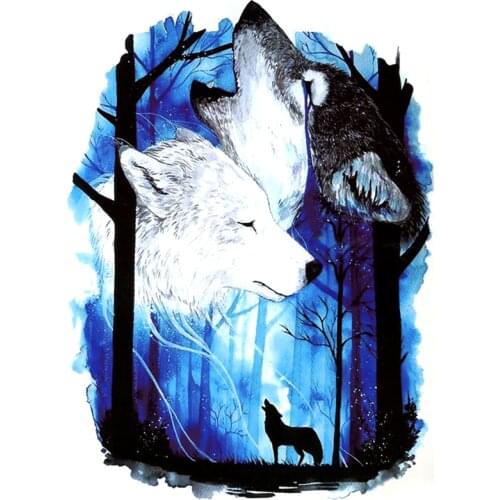 Lone Wolves In The Forest Waterproof Temporary Tattoos The Flash Tatuagem Skin Tatoo Maquiagem Tatoos Temporales For Women