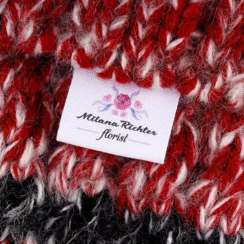 Personalised Handmade Vintage Flower 25mm End Fold Cotton Fabric Sewing Label Tag//Sewing Knitting Crochet Macrame Gift(MD2049)