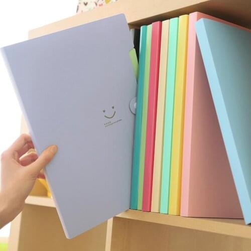 Candy Color Kawaii 32.4x23.6x1.9cm Smile Waterproof File Folder 5 Layers Document Bag Office Stationery PVC School Supplies