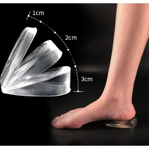 Silicone Gel Height Increase Insole Heel Lifting Inserts Shoe Foot Care Protector Elastic Cushion Arch Support Insert for Unisex