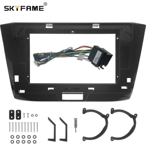 SKYFAME Car Frame Cable For VOLKSWAGEN PASSAT 2016-2018 Android Big Screen Dask Kit Fascia Frame Line