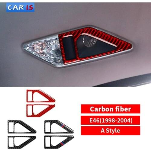 Car styling Carbon Fiber Rear Seat Reading Light Stickers for BMW E46 315 318 320 325 330 M3 1998-2005 Interior Accessories