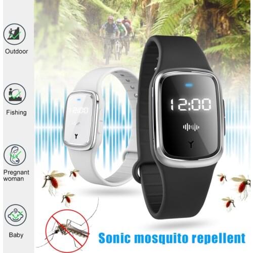Mini Ultrasonic Anti Mosquito Insect Pest Bugs Repellent Repeller Wrist Bracelet Outdoor AC889