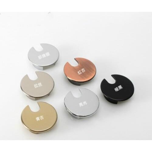 Thickened zinc alloy wire drawing box 35mm computer desk cable hole cover metal threading hole cover threading cover
