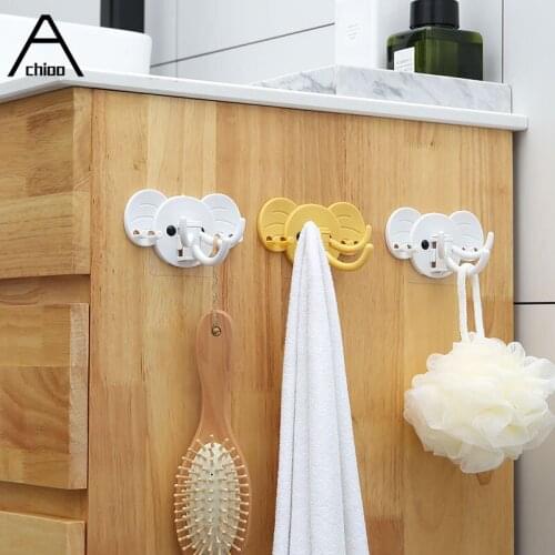 Bathroom Cute Animal Adhesive Hook Room Decorative Key Hanging Storage Wall Clothes hooks for kitchen Towel Home Hook