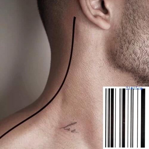 Temporary Tattoo Sticker Cool Stripe Streak Line Fake Back Art Arm Tattoo Water Transfer Fake Tatoo Flash Tatto for Women Men