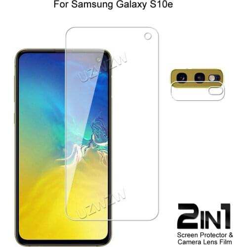 2 in 1 For Samsung Galaxy S10e Camera Lens Film & Screen Protector Guard Protective HD Tempered Glass Explosion Proof Anti-Shock