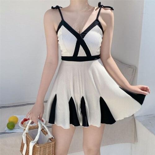 2021 New Korean Style Sexy Bandeau One Piece Swimsuit Women Swimwear Monokini Push Up Swim Suit Pad Trikini Bathing Suit