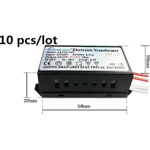 10pcs The New LED Transformator Halogen Lamp Electronic Transformer LED Driver Power Supply Lighting AC 220V to 12V 40W