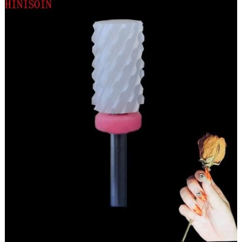 15pcs-White Ceramic Nail Drill Bit - Large Barrel Bit -(0078.066)