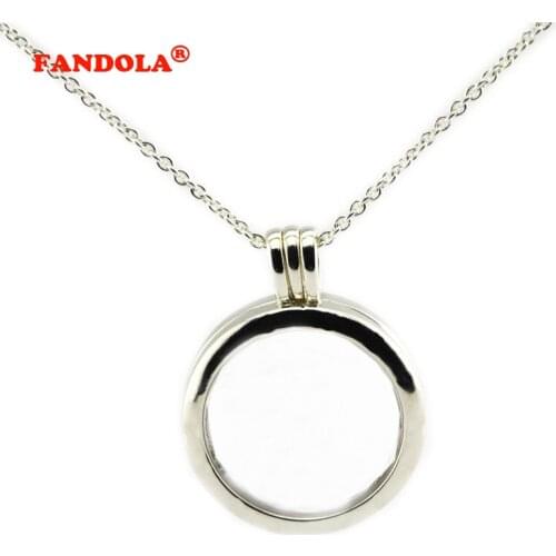 75CM Chain 925 Sterling-Silver-Jewelry Large Floating Locket Pendant Necklace Compatible with Europe Free Shipping