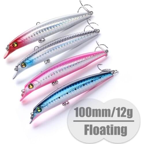 Banshee 100mm 12g Minnows Fishing Lures Pike Wobbler Laser Hard Bait Artificial Crankbaits Topwater Pikes Fishing Floating Baits