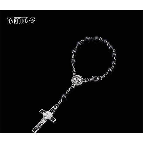 12 pieces / Hematite bracelet Rosary Baptism Bracelet / Rosary Hematite
