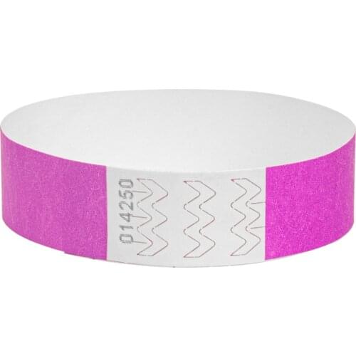 Purple 1" Stub Tyvek Wristbands Detachable for ID Wristbands for Party Events,50 Pieces