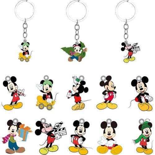 Disney Classic Mickey Mouse Epoxy Resin Cartoon Keychain Backpack Anime Pendant Jewelry Keychain Birthday Present Jewelry MIK115