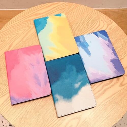 New Watercolor Graffiti Art Tablet Protective Case For iPad Air 1 2 3 Mini 4 5 2017 2018 2020 12.9 Cover With Pencil Holder