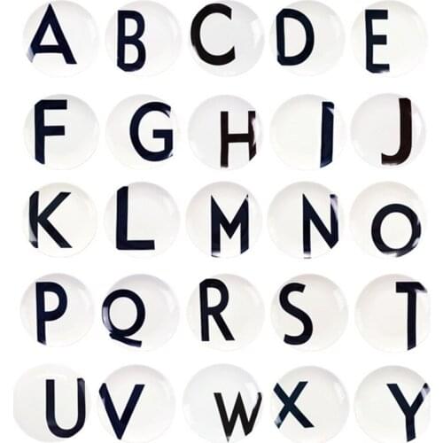 Diy Letters Plates Wall Decorative Free Combination Tray Wedding Background Adornment Dessert Snack Dish Ceramic Plate 1pc