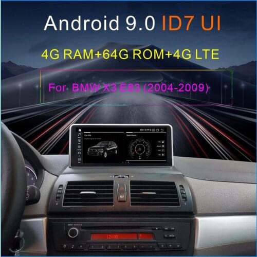 IPS 4G+64G Android 9.0 player 4G LTE for BMW X3 E83 (2004-2009) Car GPS player GPS Navi Screen WIFI Google Carplay Idrive