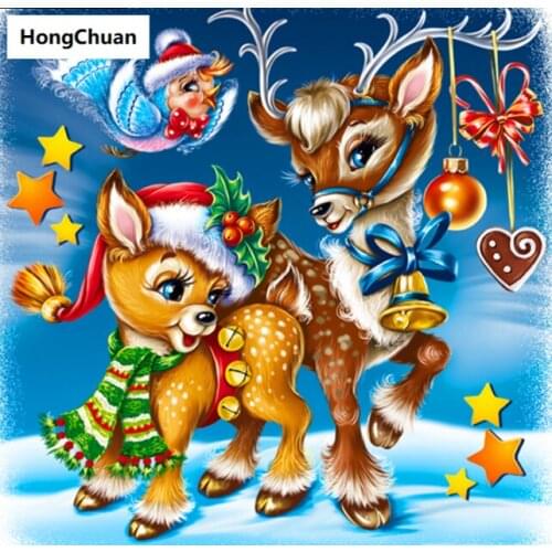 Cute Fawn 5D DIY Square/Round Diamond Painting Mosaic Cross Stitch Home Decoration Mural Christmas Gift New Year