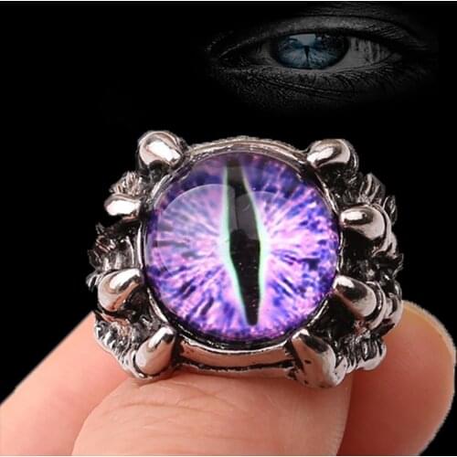 Demon Eye Ring Open Adjustable Domineering Rings Men Punk Hip Hop Finger Rings Jewelry Gift Opening for most Size Fingers