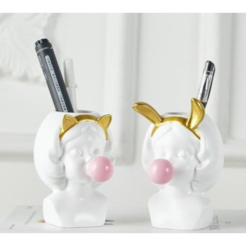 Creative Nordic style Resin vase Cute girl bubble gum Decorative flower pot modern lovely Art decoration Flower arrangement