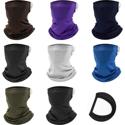 Ice Silk Fabric Summer Half Face Cycling Mask Sport Running Fishing Hunting Jogging Neck Scarf Bandana Road Bike Shield Hat Men