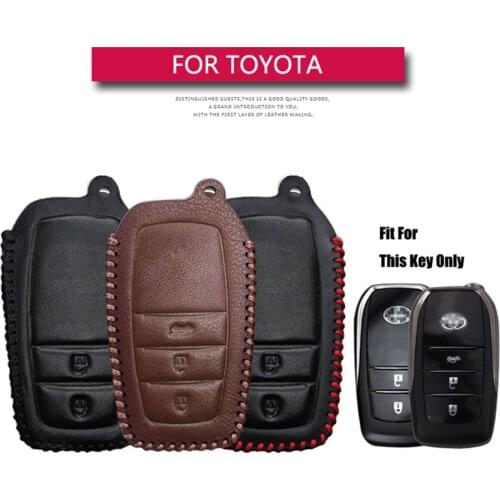 Best Sale Leather Car Key Case Cover For Toyota Corolla Yaris Auris CHR Camry Prius RAV4 Allion Key Holder Key Parts Skin Shell