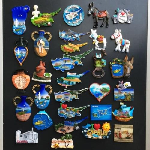 Europe 3D Cyprus Flavour Fridge Magnet Tourist Souvenirs Refrigerator Magnetic Stickers Travel collection Gift