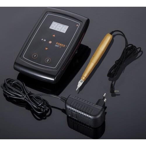 New Golden Dermograph Permanent Makeup Machine easy click with Tattoo needles tattoo machine kits swiss motor machine Eyebrow