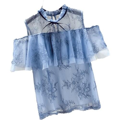 Женские голубые рубашки MIUXIMAO China At AliExpress