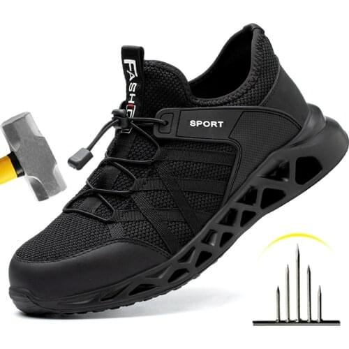 Male Safety Boots Steel Toe Cap Lightweight Sports Shoes Work Sneakers Puncture-Proof Work Boots Men Industrial Shoes Security