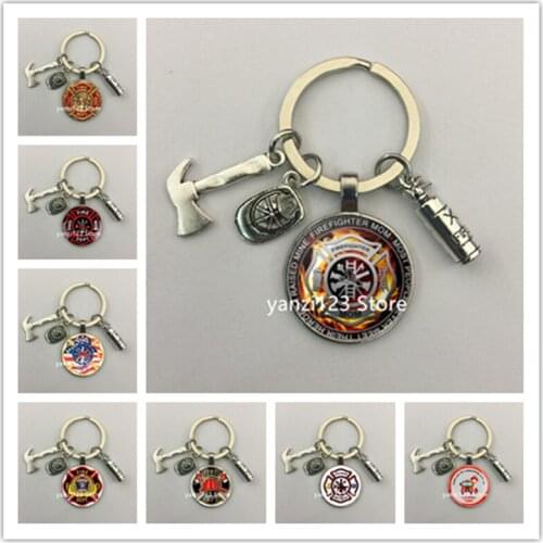 New Fire Extinguisher Fire Cap Keychain Fire Station Fire Hero Charm Keychain Commemorative Gift