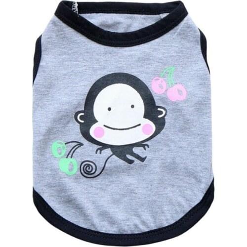 New Dog Clothes For Pet Cartoon Animal For Small Medium Pets Vest Cat Dog Shirt T-shirt Vest Pet Puppy French Bulldog