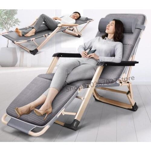 Reclining Chair Folding Lunch Bed Leisure Back Chair Family Balcony Lazy Sofa Office Portable Chair