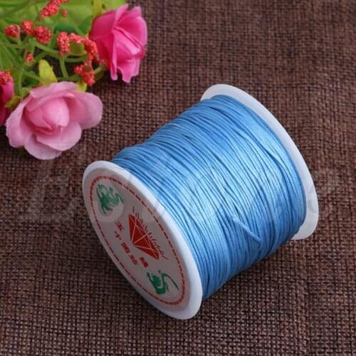 0.8mm Nylon Cord Thread Chinese Knot Macrame Rattail Bracelet Braided String 45M T84A