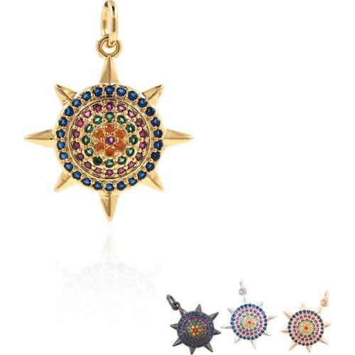 Polaris Pendant Zircon Brass Star Charm DIY Jewelry Bracelet Earrings Making Accessories