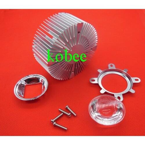 100W/50W High Power LED bulb Lamp radiator heatsink 90mm*40mm+44mm Lens with Reflector Collimator, reflective cup