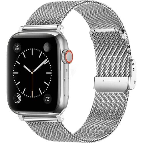 Milanese Strap for Apple Watch Band 44mm 40mm 42mm 38mm Mesh Stainless Steel Adjustable Replacement iWatch Series 6/5/4/3/SE/2