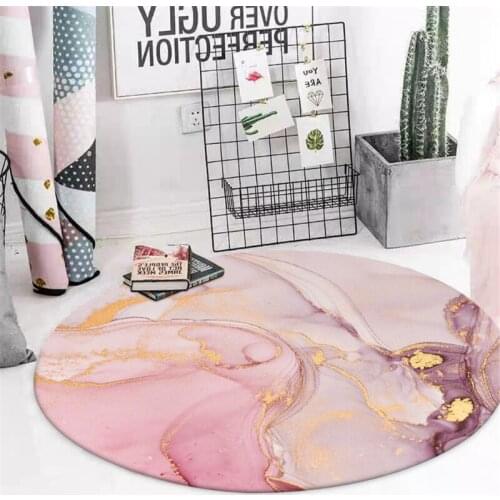Pink Round Bedroom Carpet Bedroom Nordic Style Rug Bedside Rug Non-slip Chair Cushion Round Rug