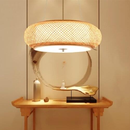 Modern Bamboo Pendant Lights Japanese style Hanglamp For Living Room Bedroom Bar Dining Room Loft Decor E27 Luminaire Suspension