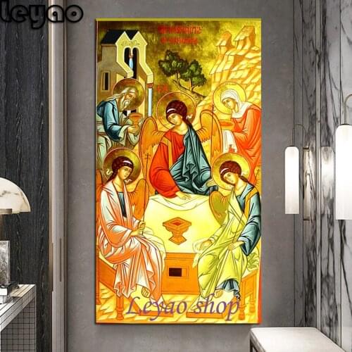 Rhinestone Painting Crystal Decor Diy Diamond Painting "Religious figures"Holy Trinity icons 3D Cross Stitch Diamond Embroidery