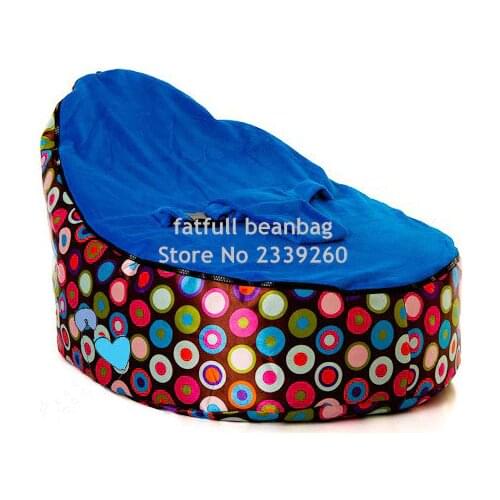 COVER ONLY, NO FILLINGS - Silk polyester fabric waterproof discojelly ball baby beanbag seat with dark blue seat