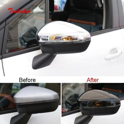 Tonlinker Exterior Car Rear view Mirror Cover sticker For Citroen C3 AIRCORSS 2017-19 Car Styling 2 PCS ABS Chrome Cover sticker