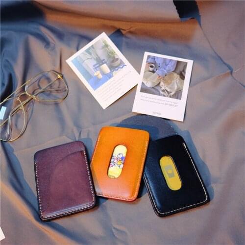 High QualitId Men Wallets Credit card holder card sets retro Genuine Leather Handmade wallet card sets cash clip holder