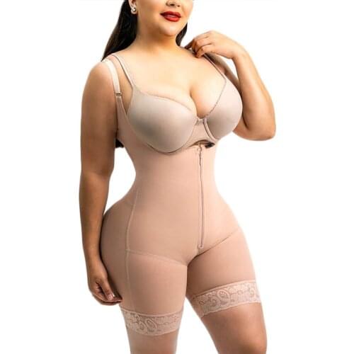 Womens Breast Lifting One-Piece Slim Fit Skims Underwear Shapewear Zipper Bodysuits Postpartum Underwear Fitness Body Shaper