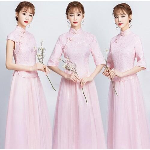 Muyoms Chinese Style A-line Floral Embroidery Mid-calf Stand Lace Vintage Summer Dress Women Dress Traditional Party Dresses