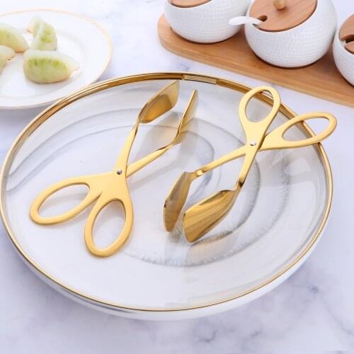 High Quality Stainless Steel Food Clip Kitchen Utensils Buffet Bread Pizza Barbecue Cake Pastry Clip Tongs Home Kitchen Supplies