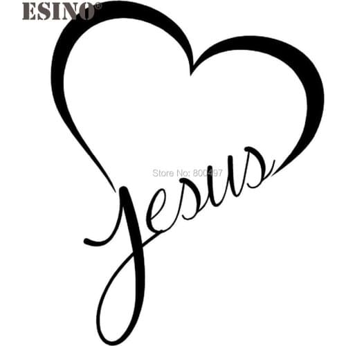 10 x Newest Design Jesus Heart Reflective Creative Auto Decal Cartoon Car Sticker Bumper Body Decal Creative Pattern Vinyl